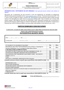 SCHEDA TRIAGE CORONAVIRUS per